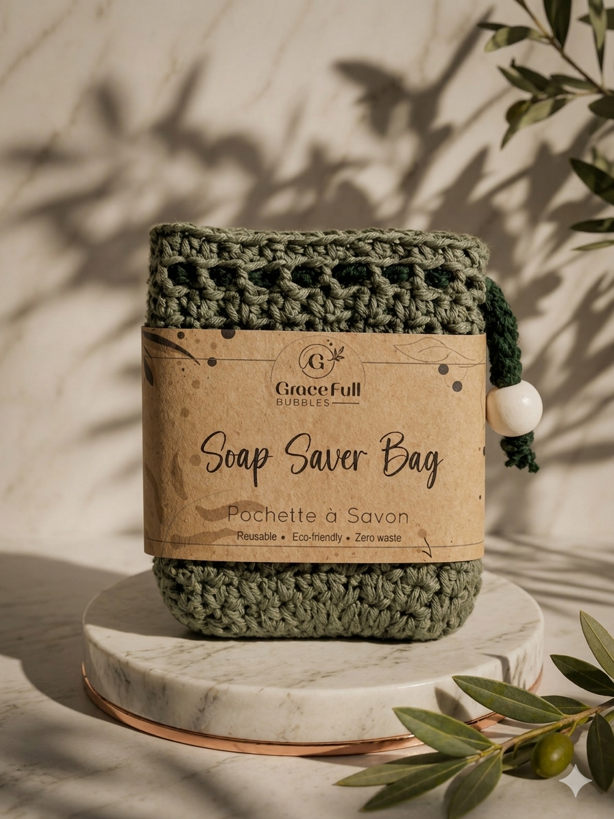 Child Safe Cotton-Bamboo Soap Saver Bag